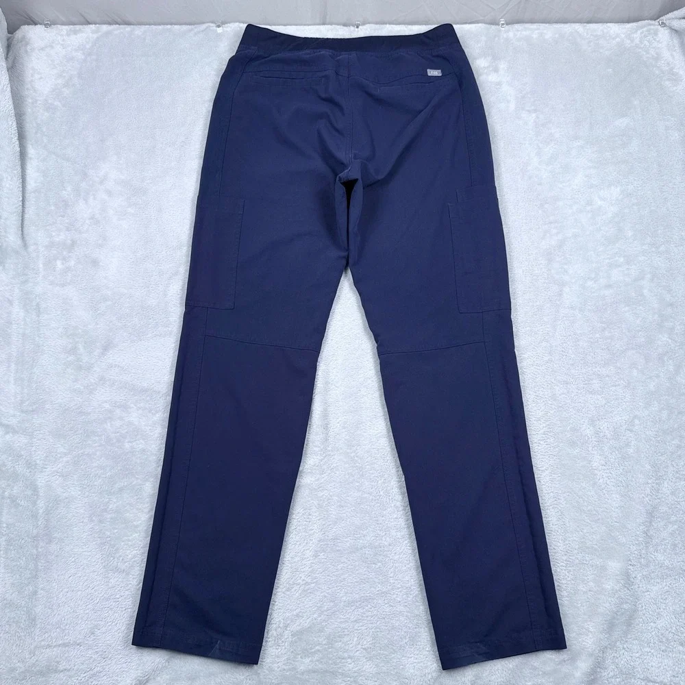 Figs Axim Cargo Scrub Pants Mens Medium Navy Blue Drawstring Technical T2001